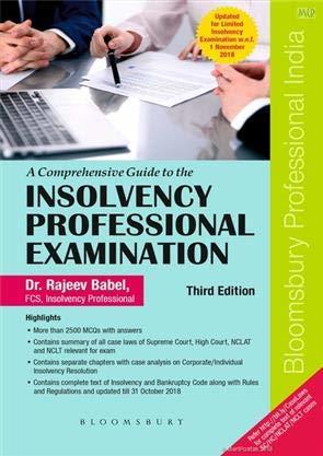 Read A Comprehensive Guide to the Insolvency Professional Examinations, 3rd e - Rajeev Babel | ePub
