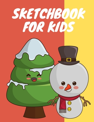 Read Online Sketchbook for kids: 8.5X11 inches notebook, blank page journal, 100 pages plank paper for sketcher, kids, boys, girls, men, women, for drawing, Merry Xmas theme, snow man, hanging balls - Happy Art Publisher file in ePub